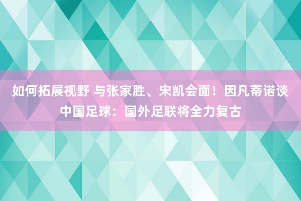 如何拓展视野 与张家胜、宋凯会面！因凡蒂诺谈中国足球：国外足联将全力复古