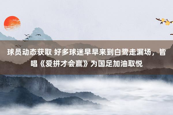 球员动态获取 好多球迷早早来到白鹭走漏场，皆唱《爱拼才会赢》为国足加油取悦