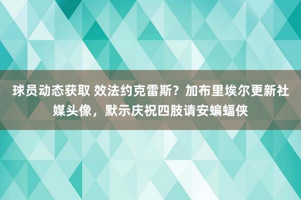 球员动态获取 效法约克雷斯？加布里埃尔更新社媒头像，默示庆祝四肢请安蝙蝠侠