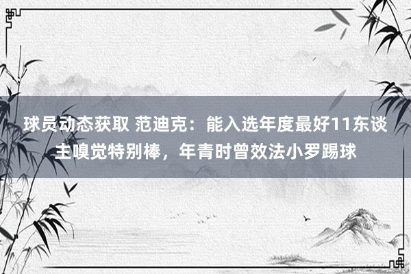 球员动态获取 范迪克：能入选年度最好11东谈主嗅觉特别棒，年青时曾效法小罗踢球